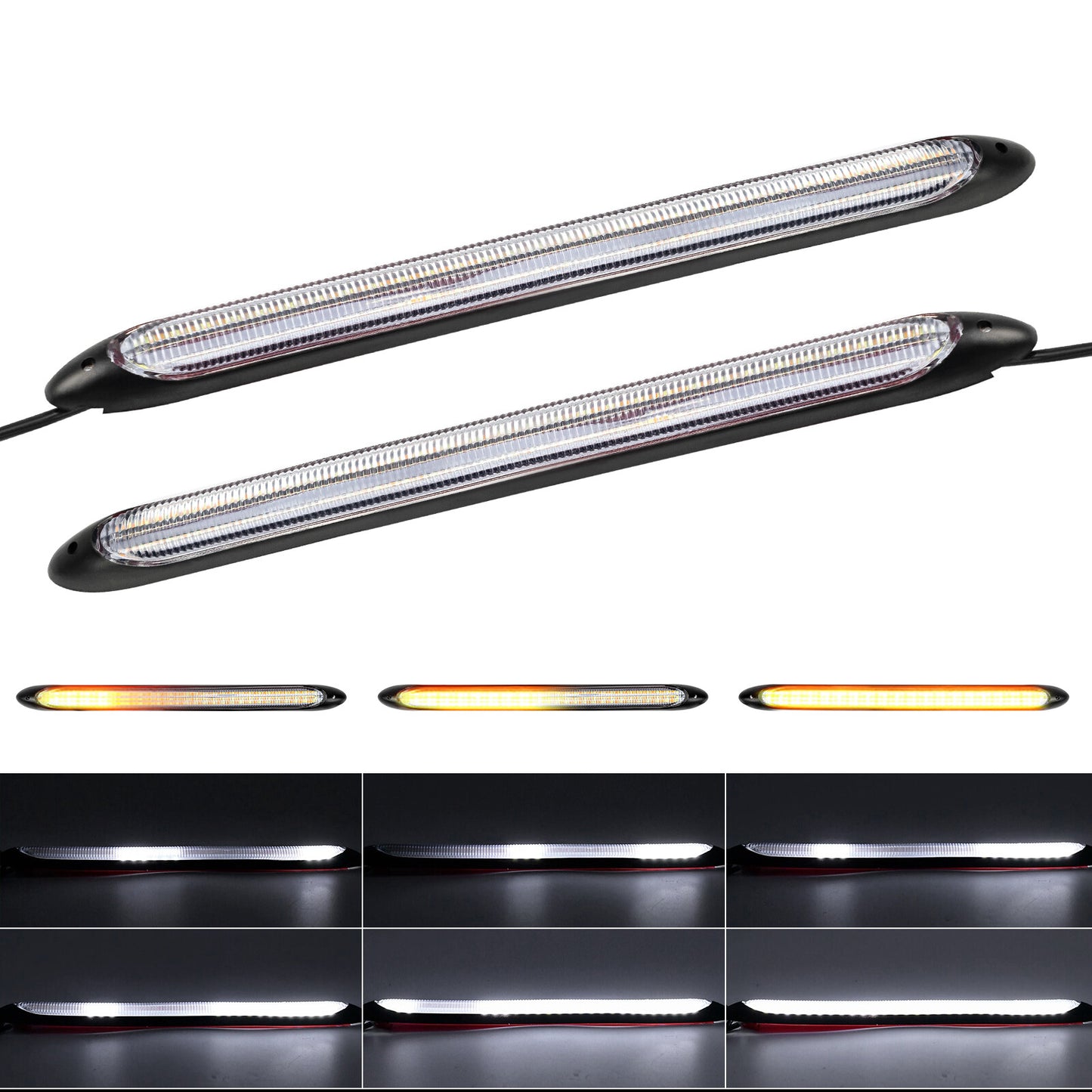 2 pcs Dynamic LED Turn Signal Strip Car Daytime Running Light Lighting Bar