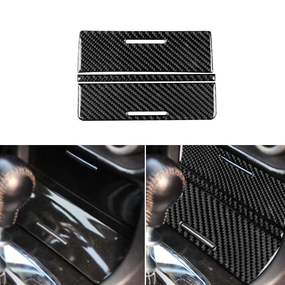 Carbon Fiber Inner Storage Box Panel Cover Trim for Mitsubishi Lancer 2010-2015