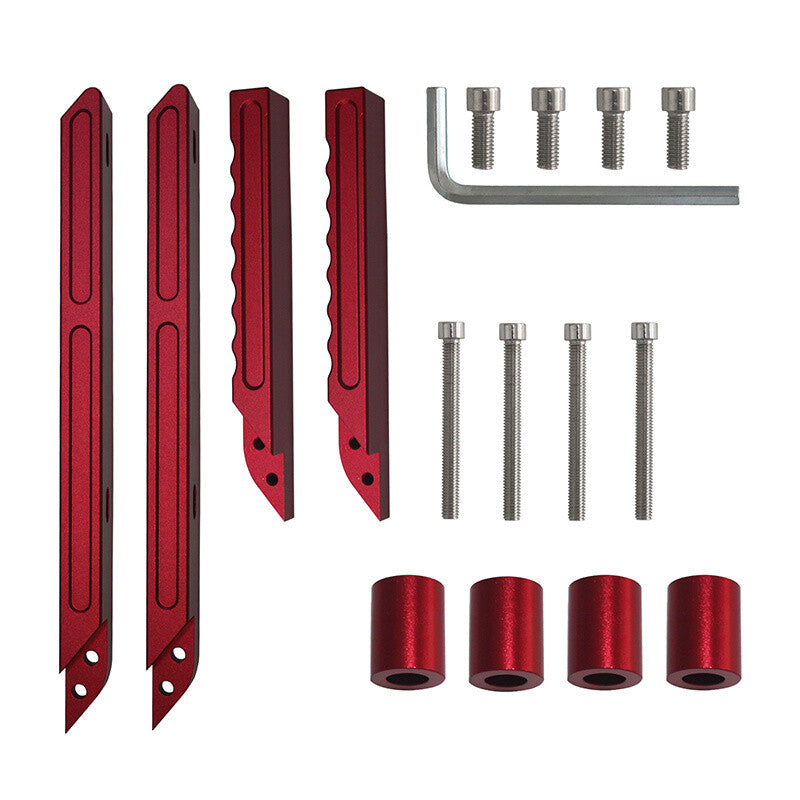 Red Front  Rear Grab Handles Kit Aluminum Grab Bar for 07-18 JK for Jeep for Wrangler
