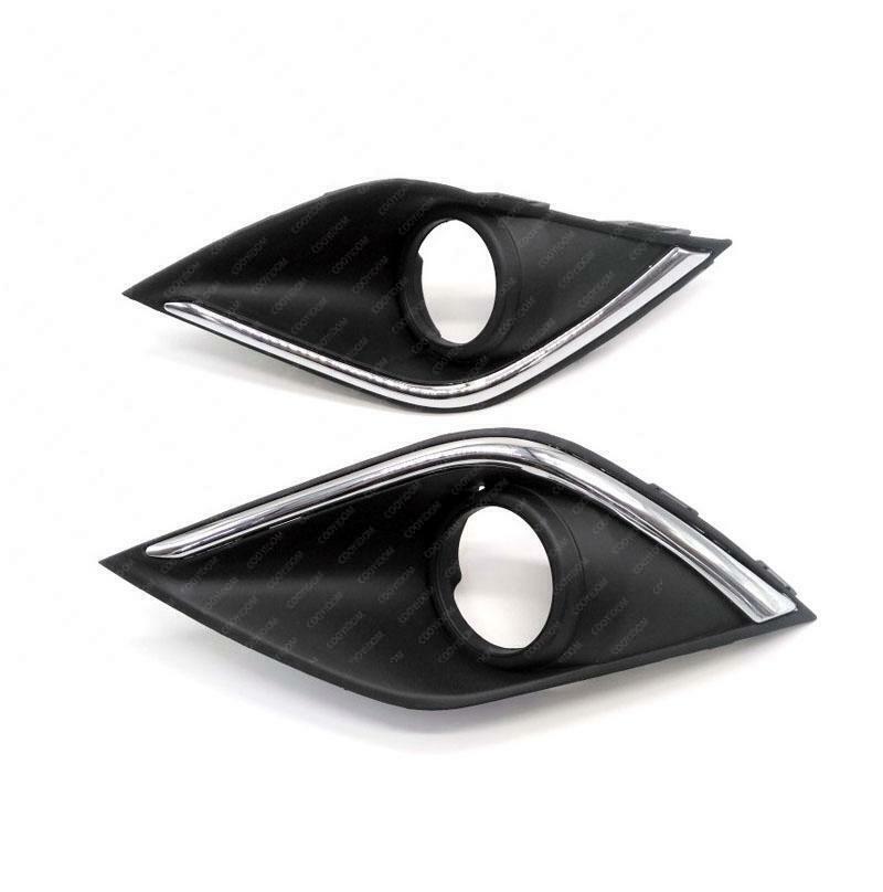 Pair Front bumper Fog Lamp Chrome Cover Bezels for Mitsubishi Outlander 2016-18