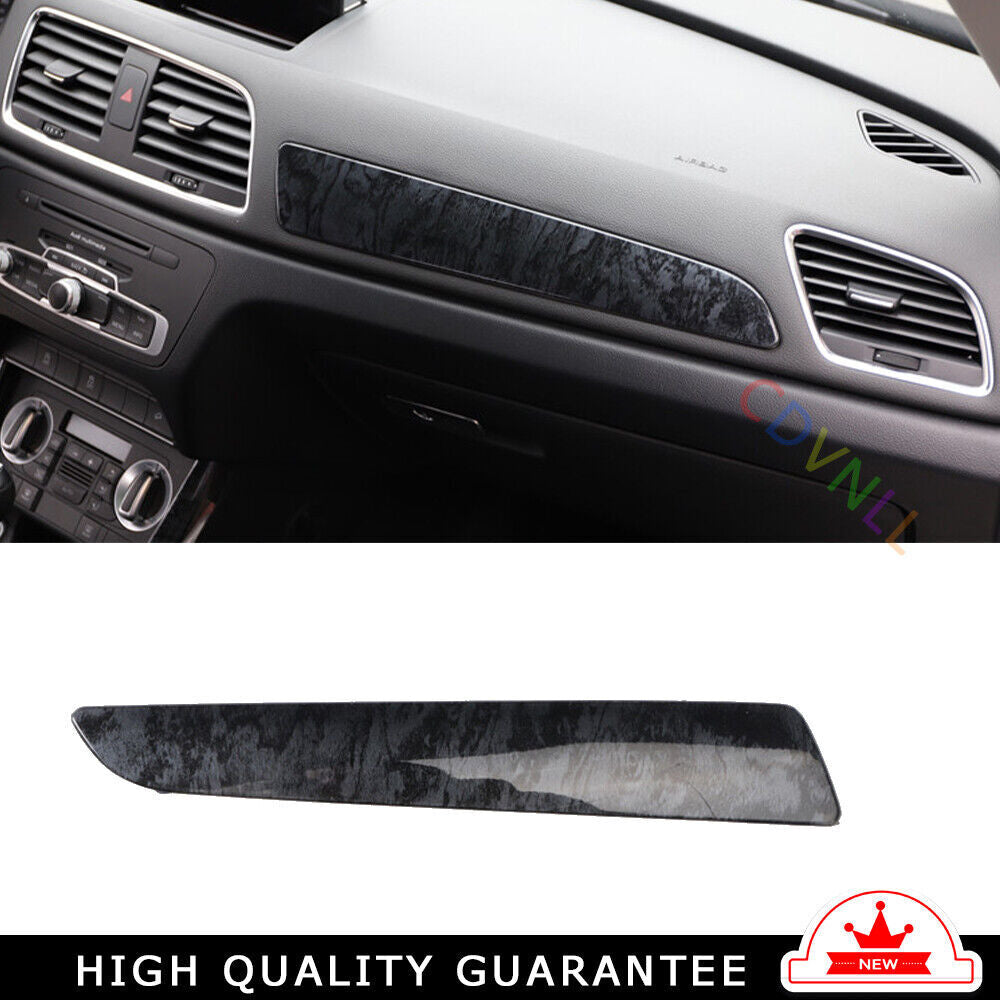 Car Inner Dashboard for Co -Pilot Strip Cover Trim Fit for Audi Q3 13-18 Black Wood