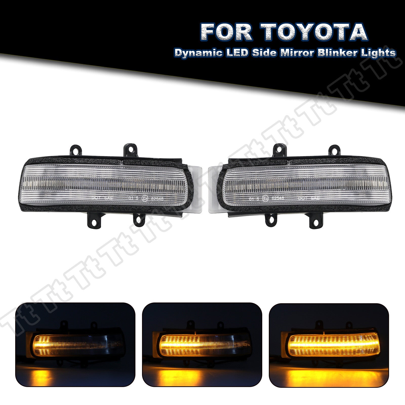 Dynamic LED side mirror turn signals are suitable for Toyota RAV4 4Runner for Sienna Tacoma