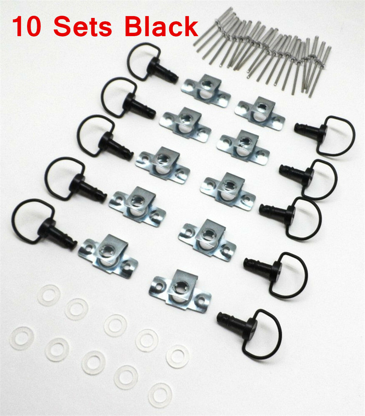 10 Set 1/4 Turn Fairing Race Fasteners Turn Quick Release D-Ring 17mm Accessory