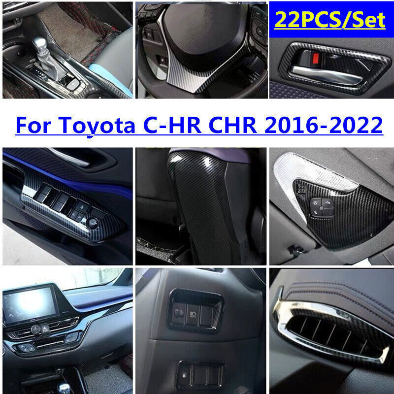 Carbon Fiber Interior Decor Cover Trim Accessories for Toyota C-HR CHR 2018-22