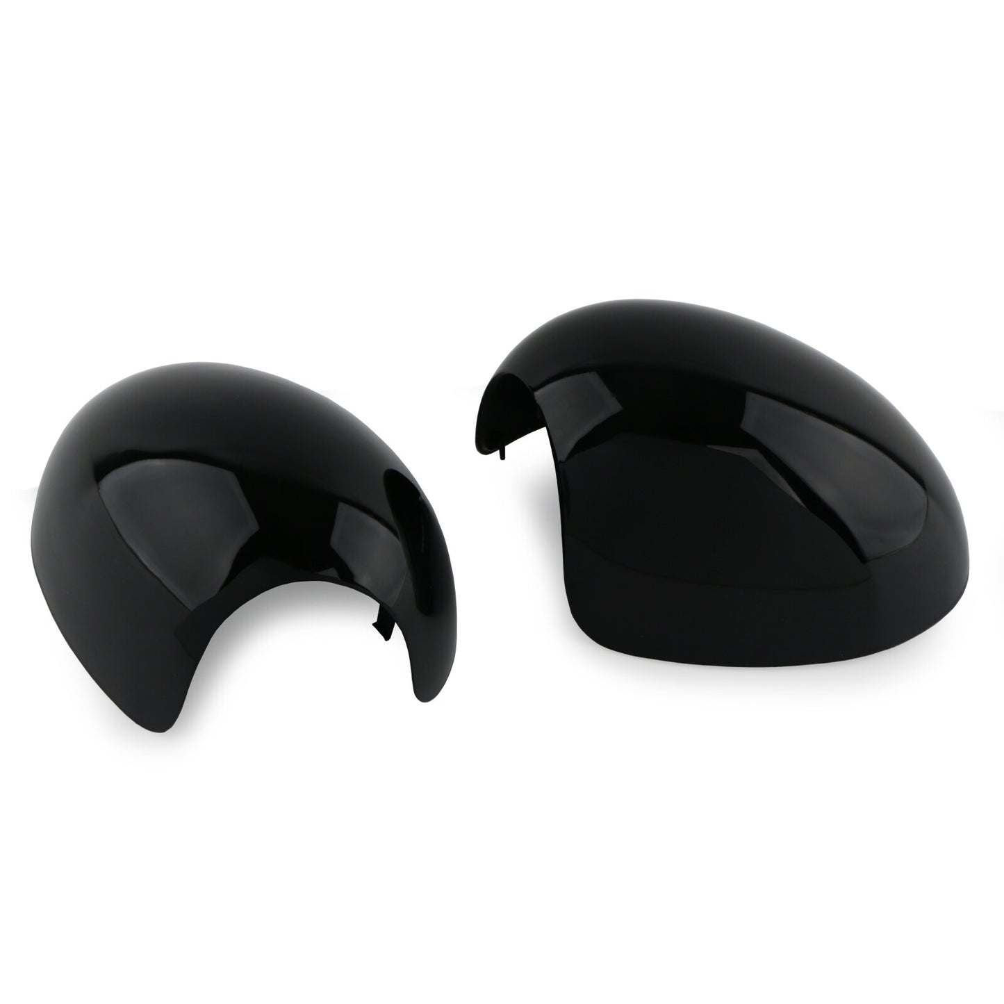 A pair of glossy black door mirror covers for Mini Cooper R60 R55 R56 R57 R58