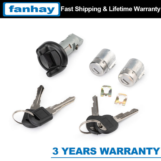 IGNITION SWITCH DOOR LOCK CYLINDER for GMC for Chevy KEYED ALIKE 2 KEYS