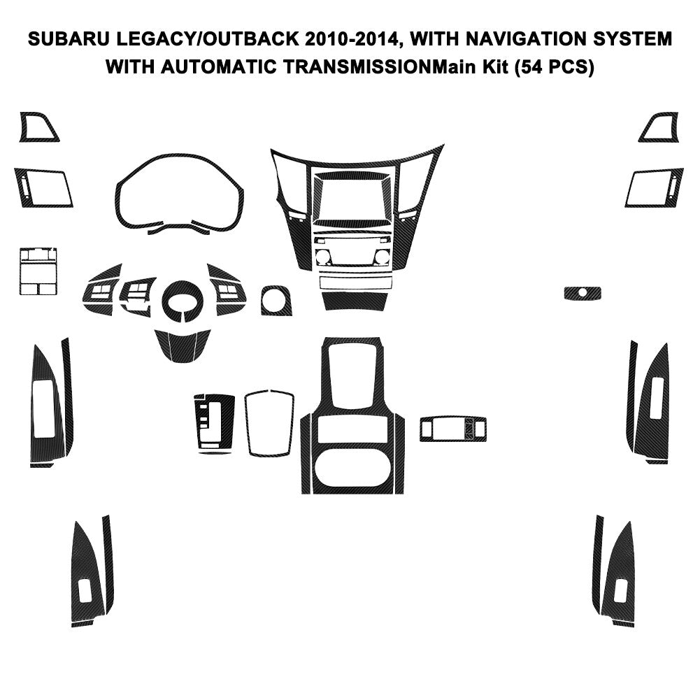 50X Carbon Fiber Full Sets Cover Trim Kit for Subaru Legacy Outback 2010-2014