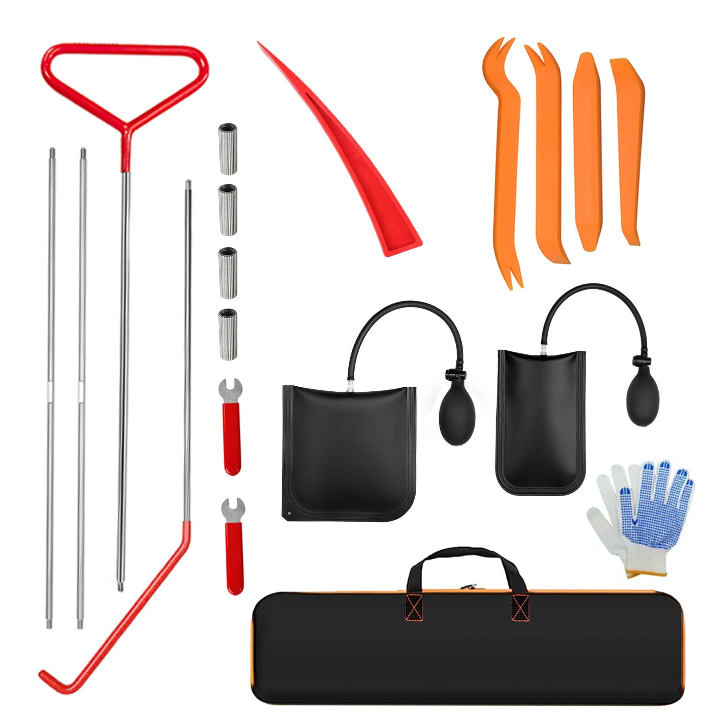 22PCS Professional Auto Car Door Window Emergency Open Tool Kit with Pull Cord