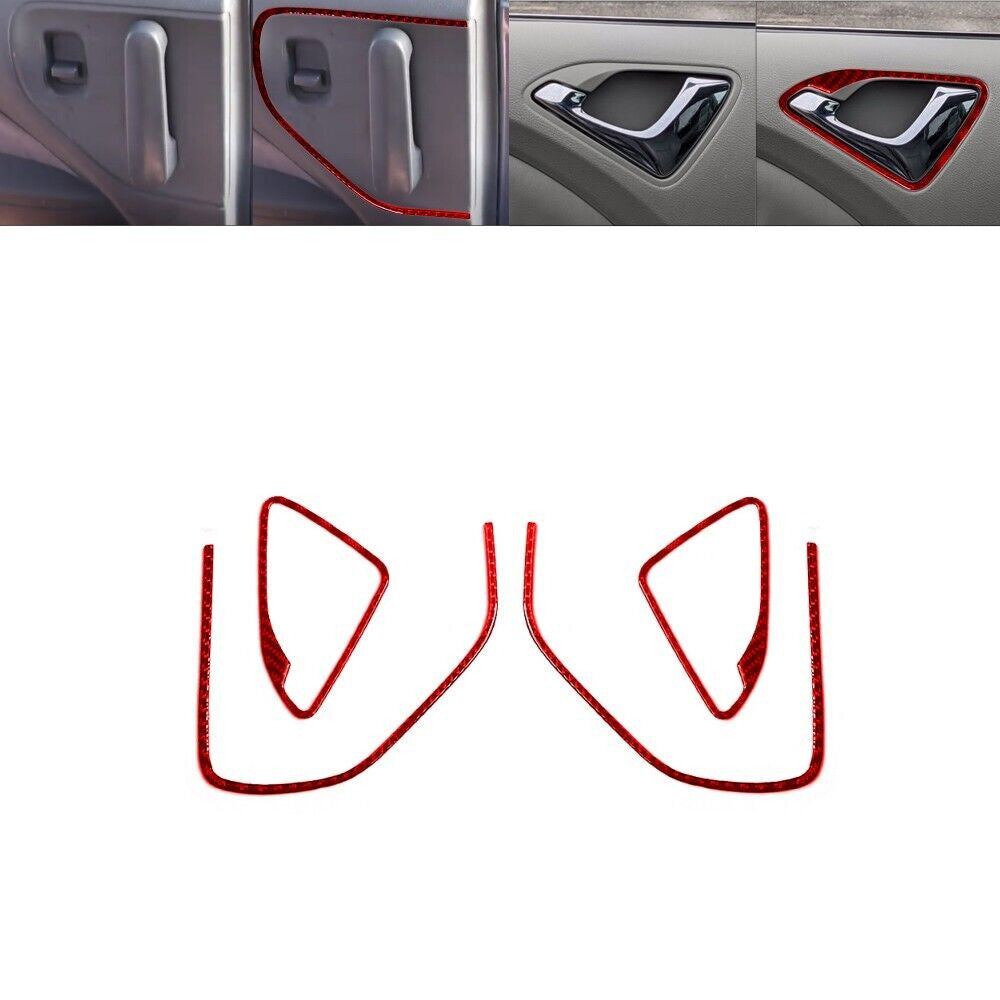 4x Red for Honda Odyssey 2005-2010 Carbon Fiber Interior Door Handle Cover Trim