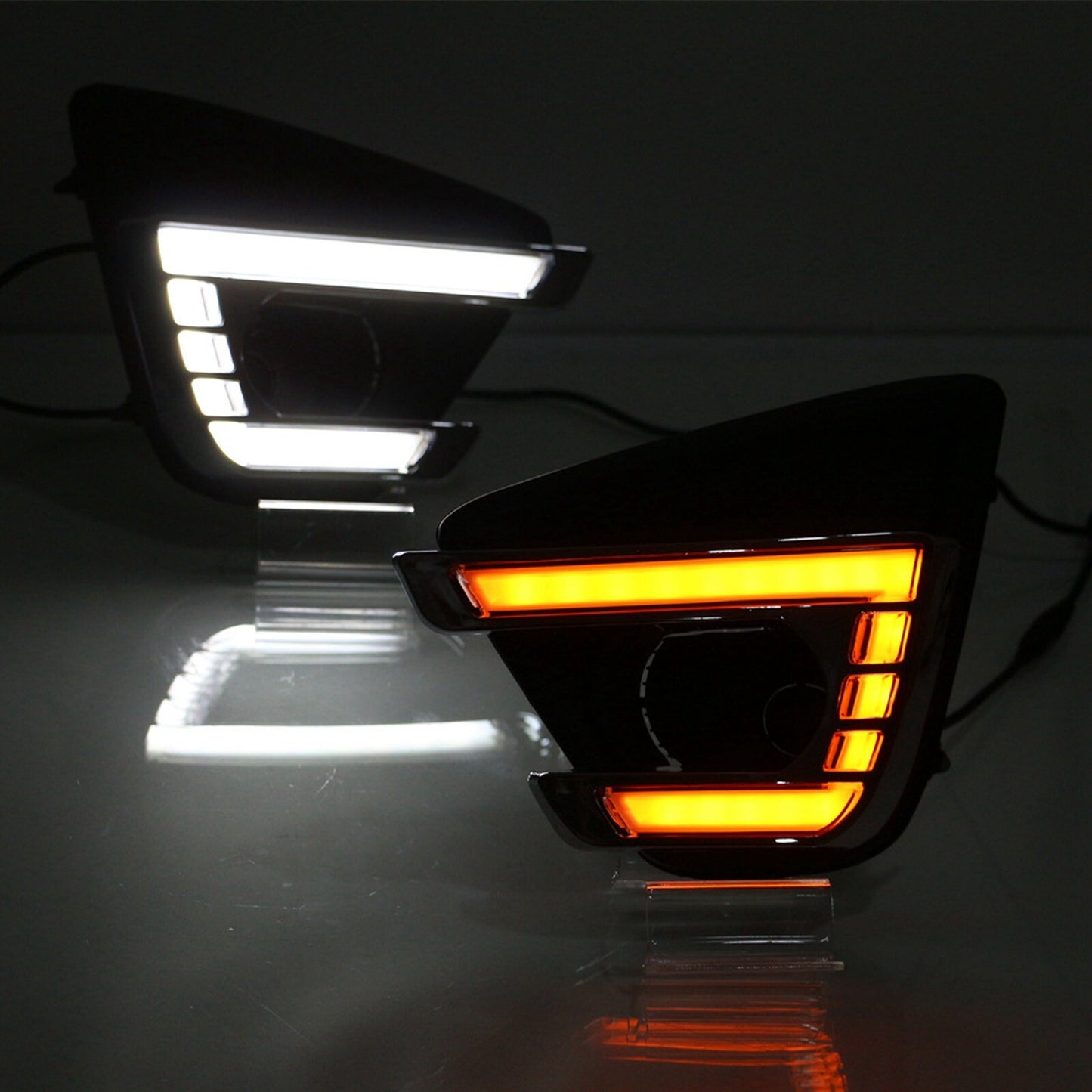 1Pair Car LED Front Daytime Running Light Fog Turn Lamp for Mazda CX-5 12-16 AT