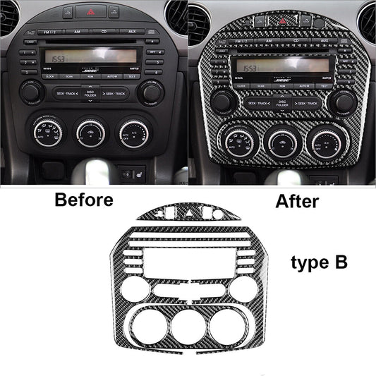 for Mazda MX-5 Miata 2009-2015 Carbon Fiber Interior Central Console Cover Trim
