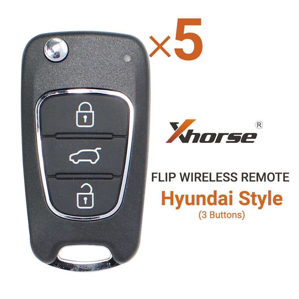 5Pcs XNHY02EN Wireless Remote Key Fit for Hyundai Flip 3 Buttons