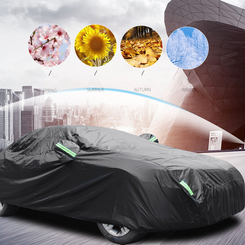 Outdoor full vehicle cover 600D waterproof heavy-duty breathable UV protection cover