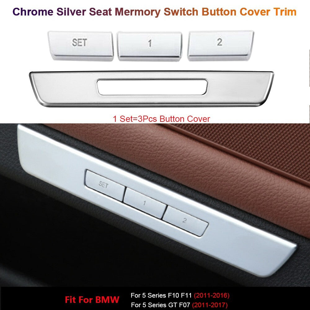 4Pcs for BMW 5 Series F10 F07 Car for Seat Mermory Switch Button Stickers Cover Trim