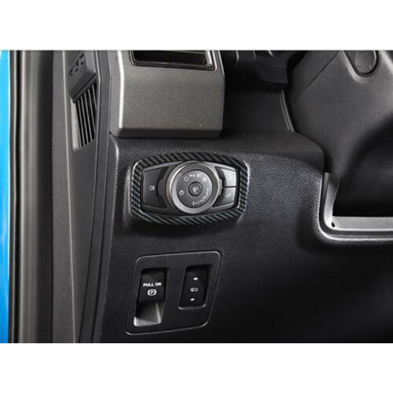 for Ford F150 F-150 2015-20 Carbon Fiber Headlight Switch Panel Trim Frame Cover