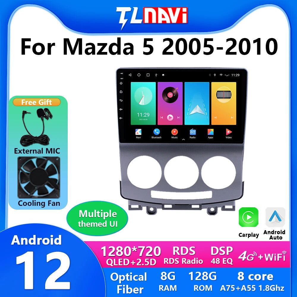 for Mazda 5 2005-2010 Car Radio CarPlay GPS Navigation Auto Video Player Screen