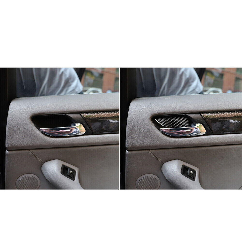 4pcs Carbon Fiber Door Handle Interior Trim for BMW 3 Series E46 1998-2005