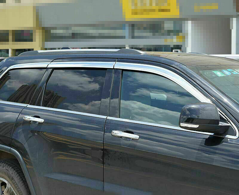 for Jeep Grand Cherokee 2011-2020 Chrome Window Visor Vent Shades Sun Rain Guard