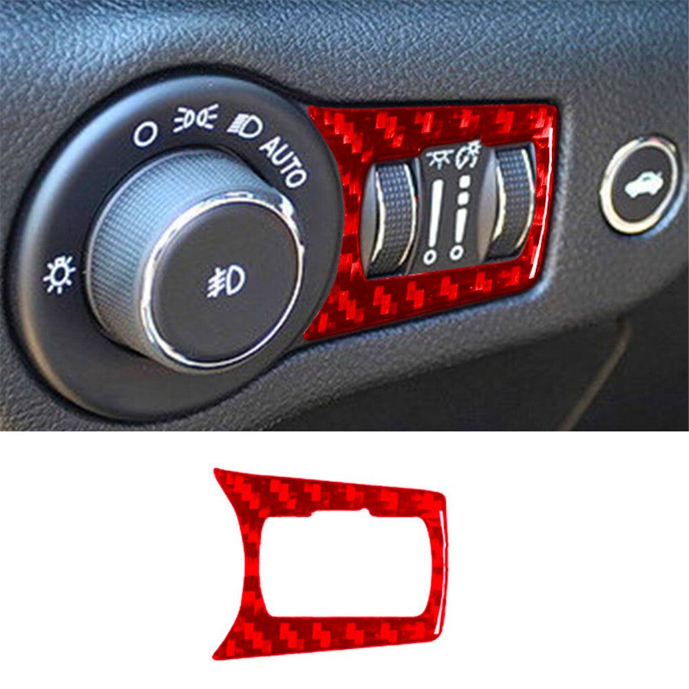 Red carbon fiber interior dimming control cover trim for Chrysler 200 2015 - 17