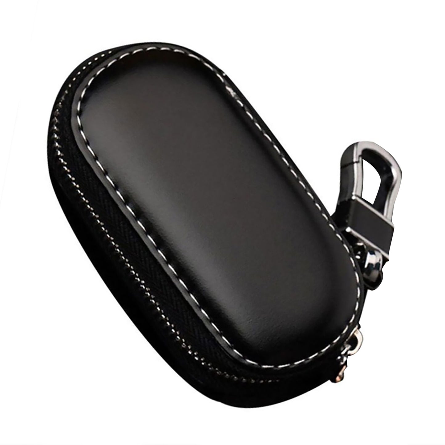 Leather Car Remote Key Fob Chain Zipper Pouch Wallet Holder Bags Case Cover