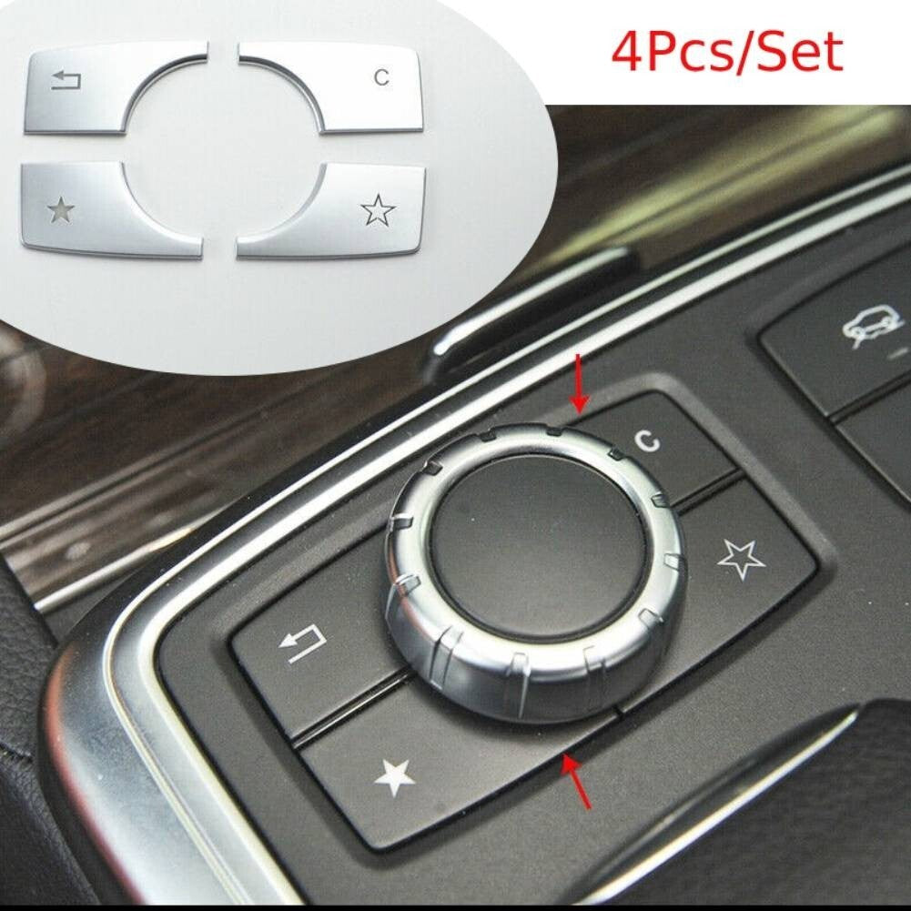 4pcs Car Multimedia Buttons Sequins Trim for Mercedes ML/GL-W166 X166 2012-2015