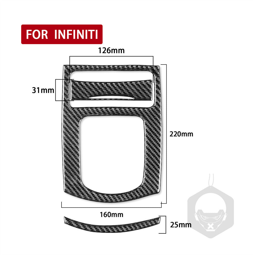 3¡ÁCarbon Fiber Automatic Gear Shift Panel Cover for Infiniti G37 Sedan 2010-2013