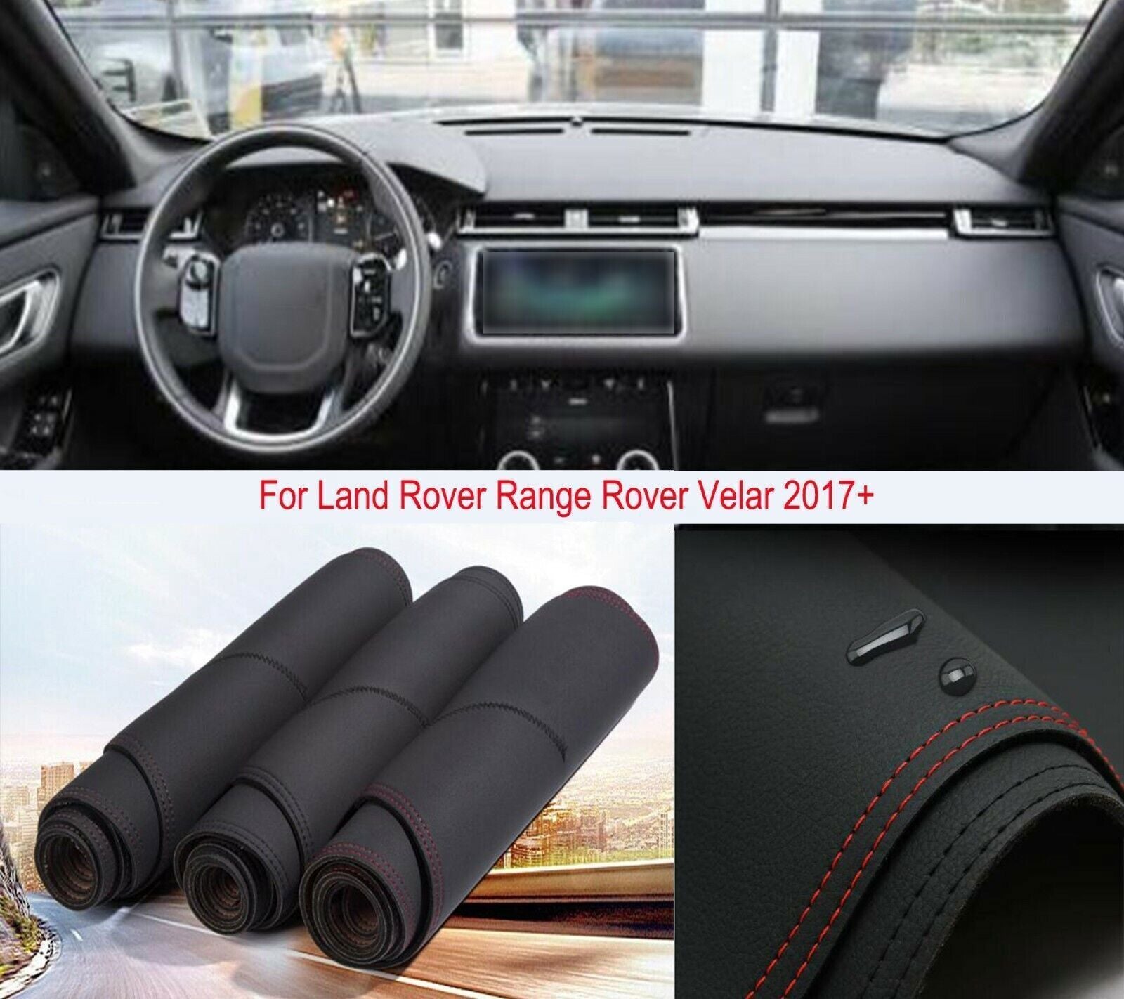 1X PU Leather Dashboard DashMat Sun Shade for Land Rover for Range Rover Velar 17-23