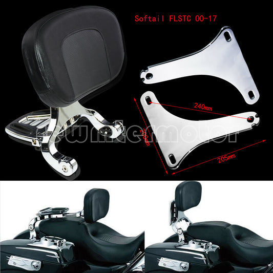 Multi-Purpose Adjustable Driver  Passenger Backrest Fit for Harley FL Softail