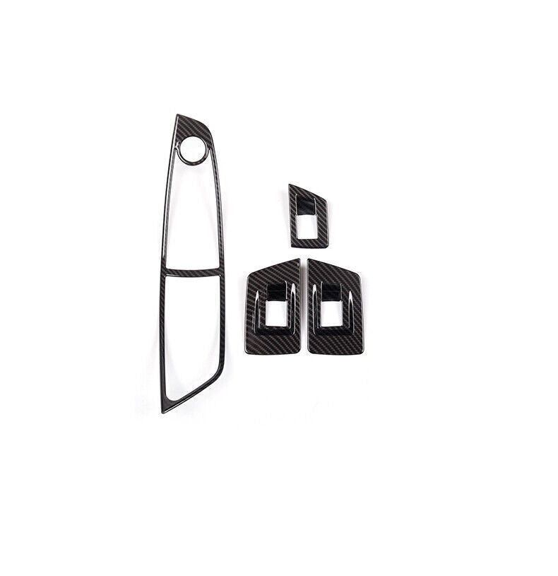 for BMW 5 Series 2011-2016 ABS Carbon Fiber Window Lock Lift Panel Trim Frame 4P