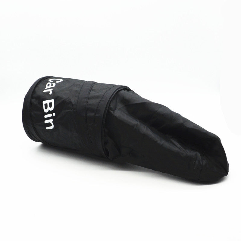 Black Car Trash Can Garbage Wastebasket Ashcan Rubbish Box Bag Dust Foldable Bin