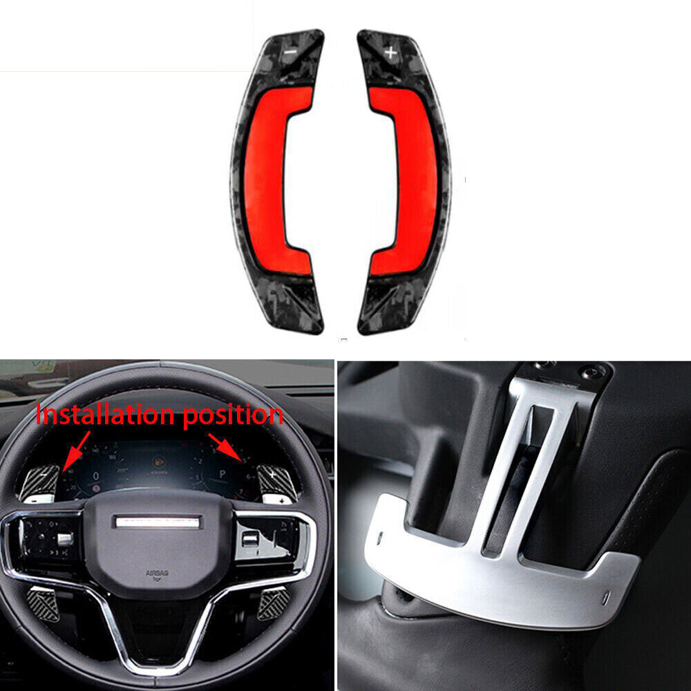 For LR for Range Rover 2021-23 Forged Carbon Steering Wheel Paddle Shifter Cover 2x