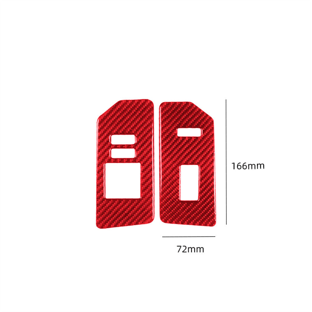 For Toyot@ FJ Cruiser 2007-21 Red Carbon Fiber Window Lift Switch Button Cover B