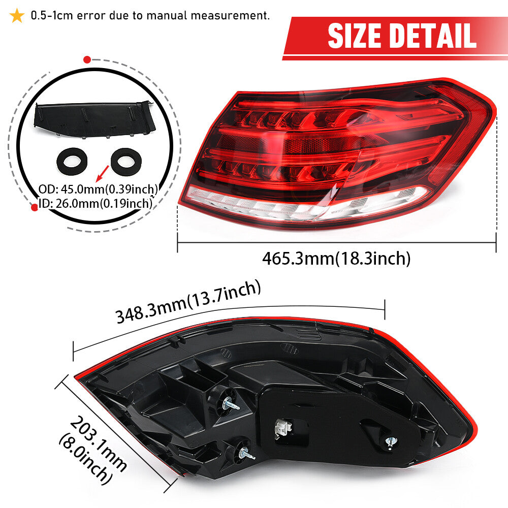 for Mercedes-Benz E250 Bluetec 4Matic 14-16 Passenger Side Tail Light LED