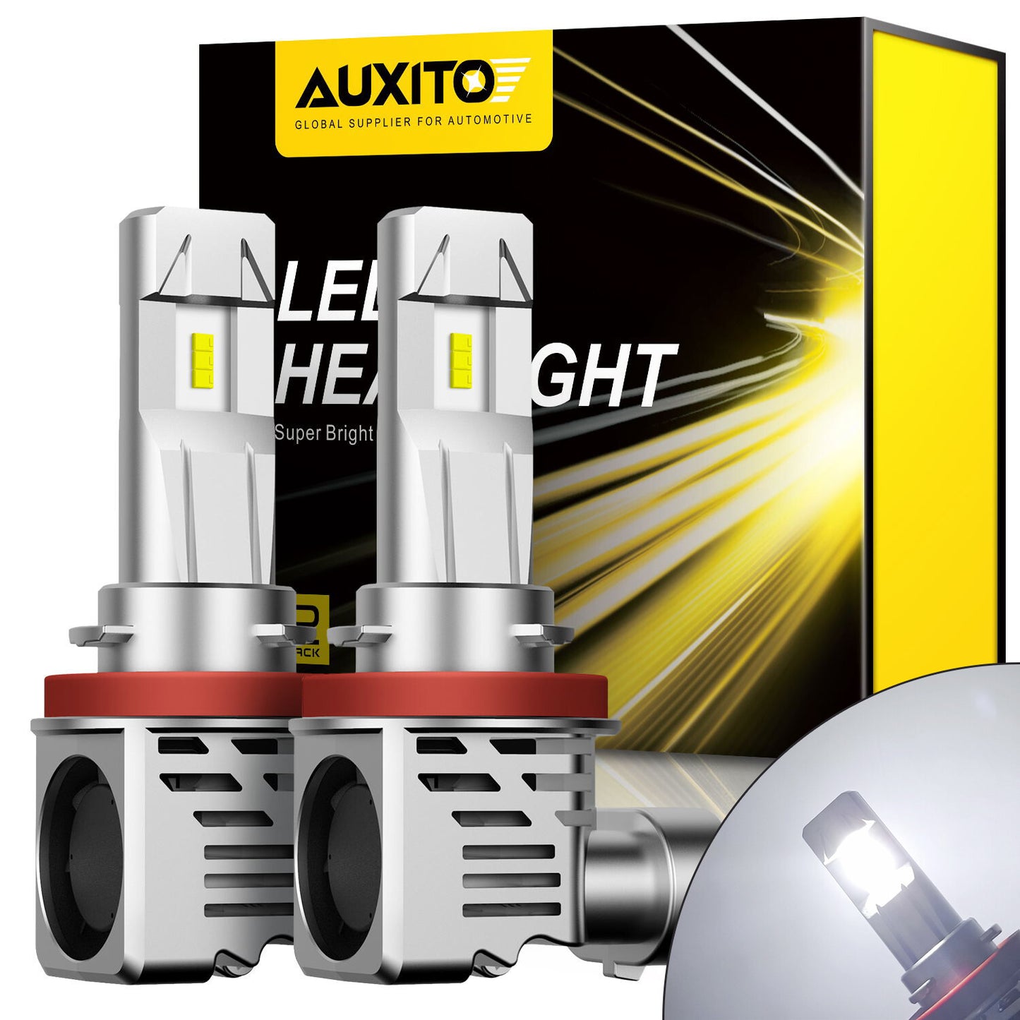 2X H11 H8 LED Beauty Lamp for Seniors, 6500K, 12000LM, White Light