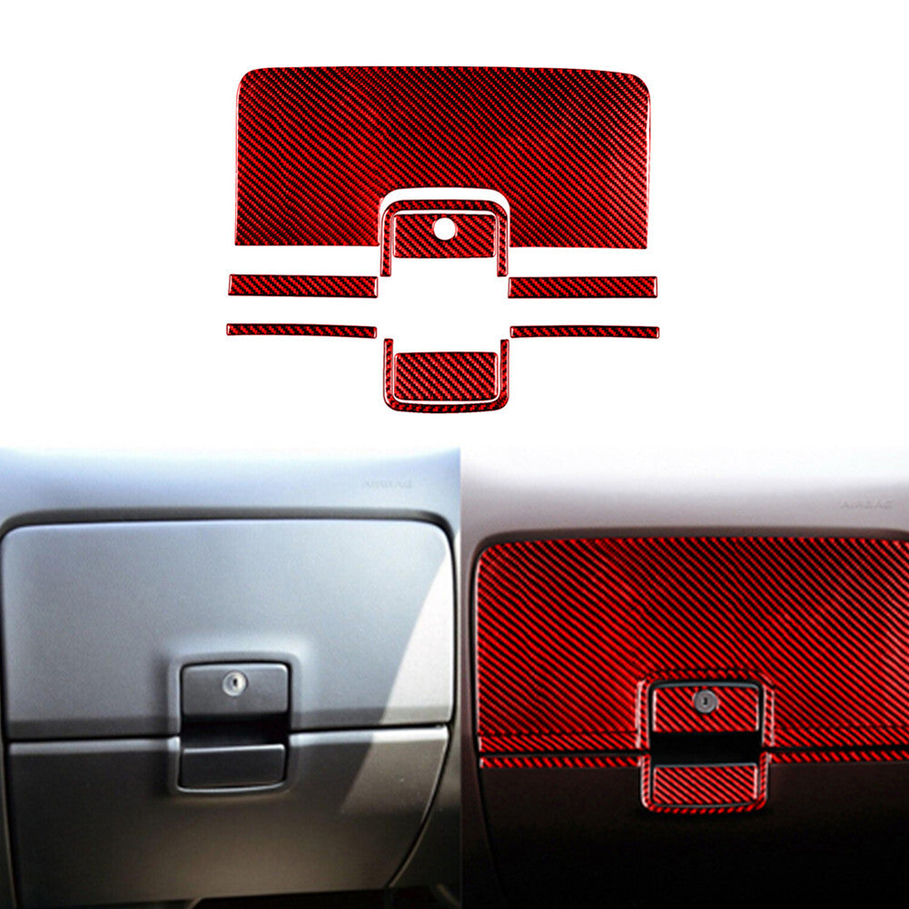 9Pcs Red Carbon Fiber Glove Box Cover Trim For Silverado for GMC for SIERRA 2014-2018