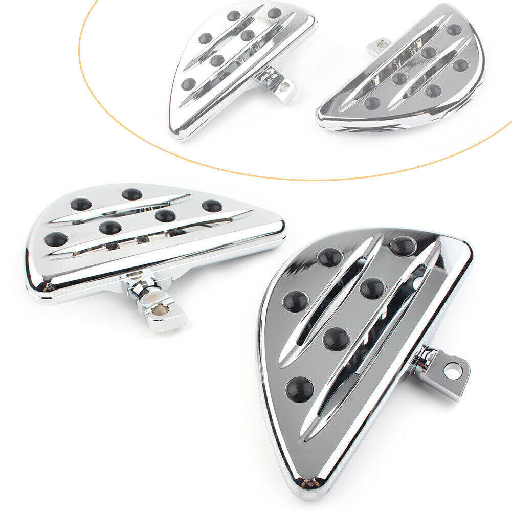 2x Chrome Motorcycle Footrest Rest Foot Pegs Pedal for Harley Touring FLT FLH