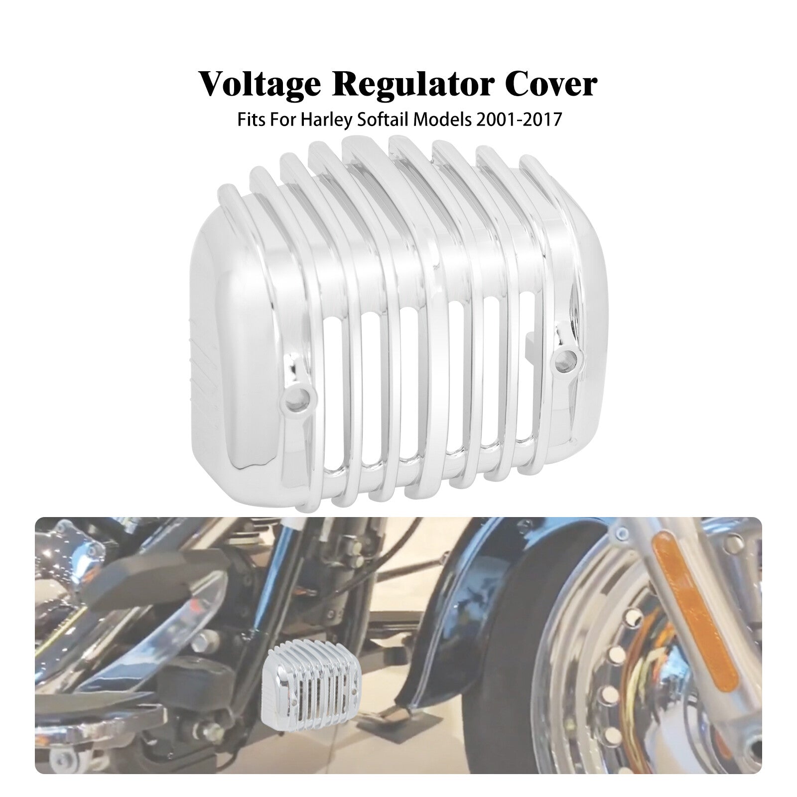 ABS Chrome Voltage Regulator Cover Fairing Fit for Harley Softail FXS FXSB 01-17