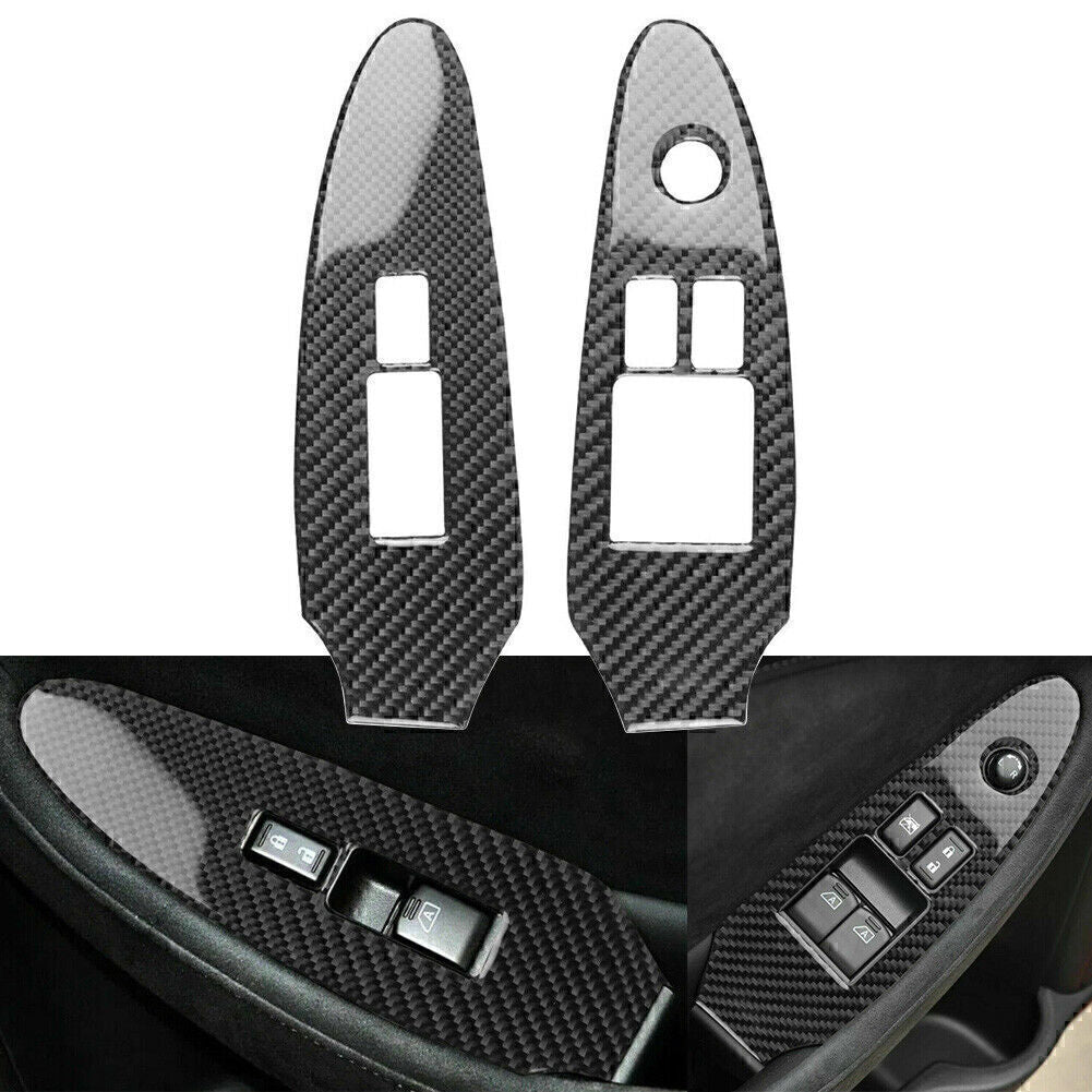 Carbon Fiber Window Lift Switch Panel Frame Trim Fit for Nissan 370Z Z34 2009-22 LHD