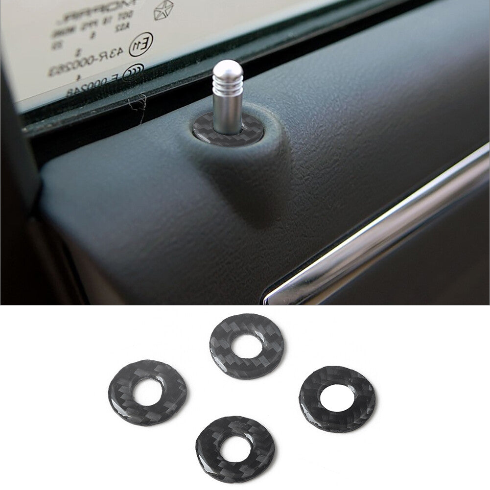 4-Piece Carbon Fiber Inner Door Lock Pin Cover Trim for Chrysler 300 2005-2007