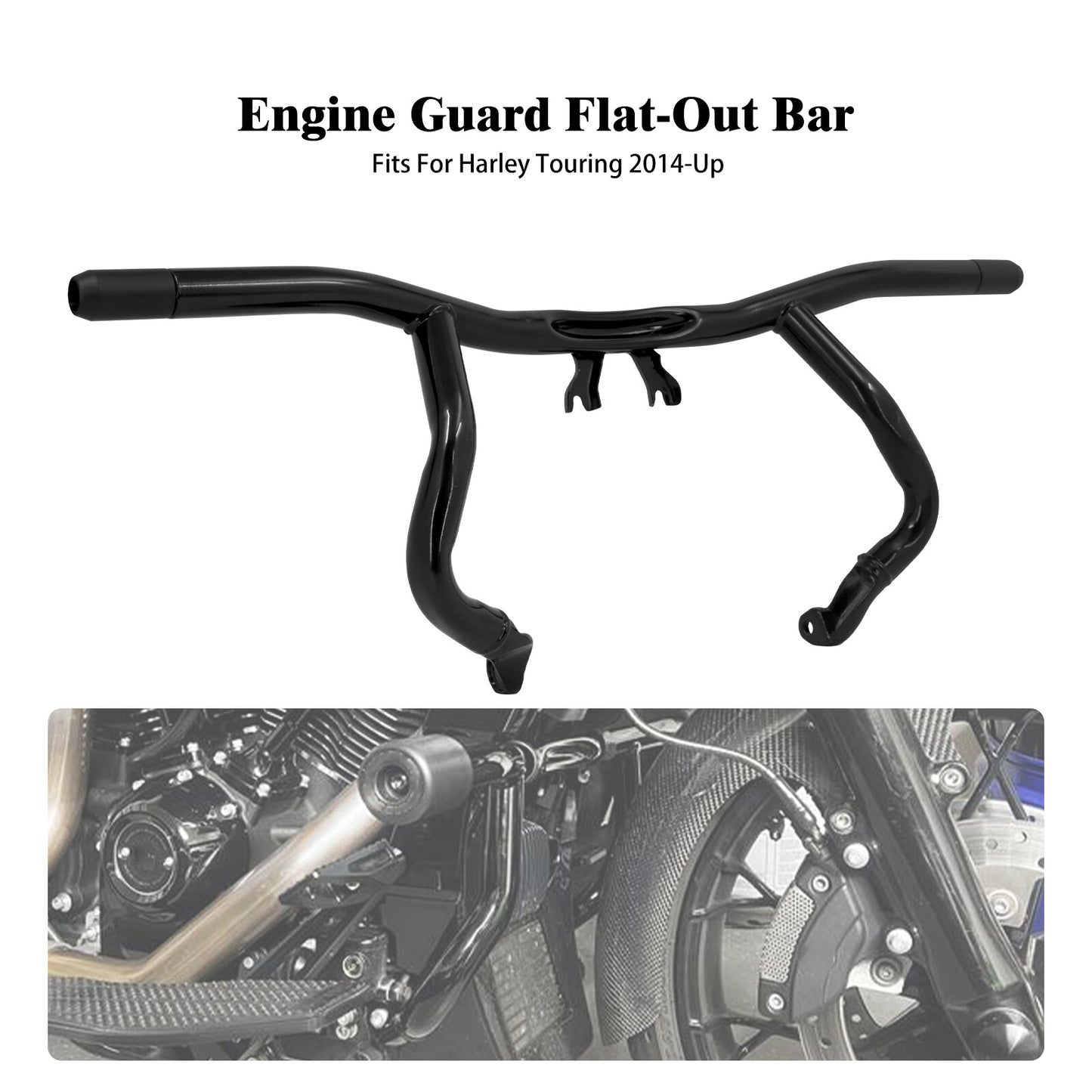 Flat-out Front Engine Guard Crash Bar for Harley Touring Road Street Gilde 14-24