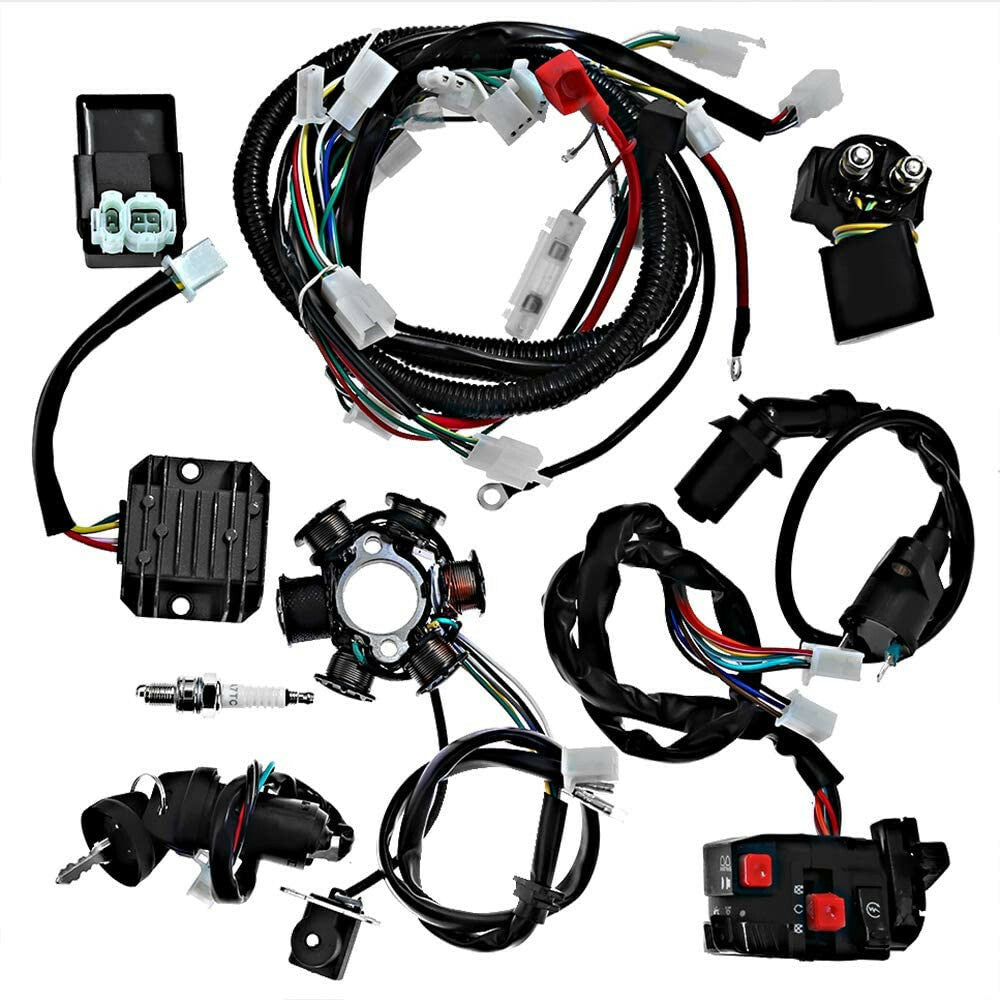Electrics wiring harness kit CDI stator GY6 125cc 150cc all-terrain vehicle four-wheel go-kart cooler