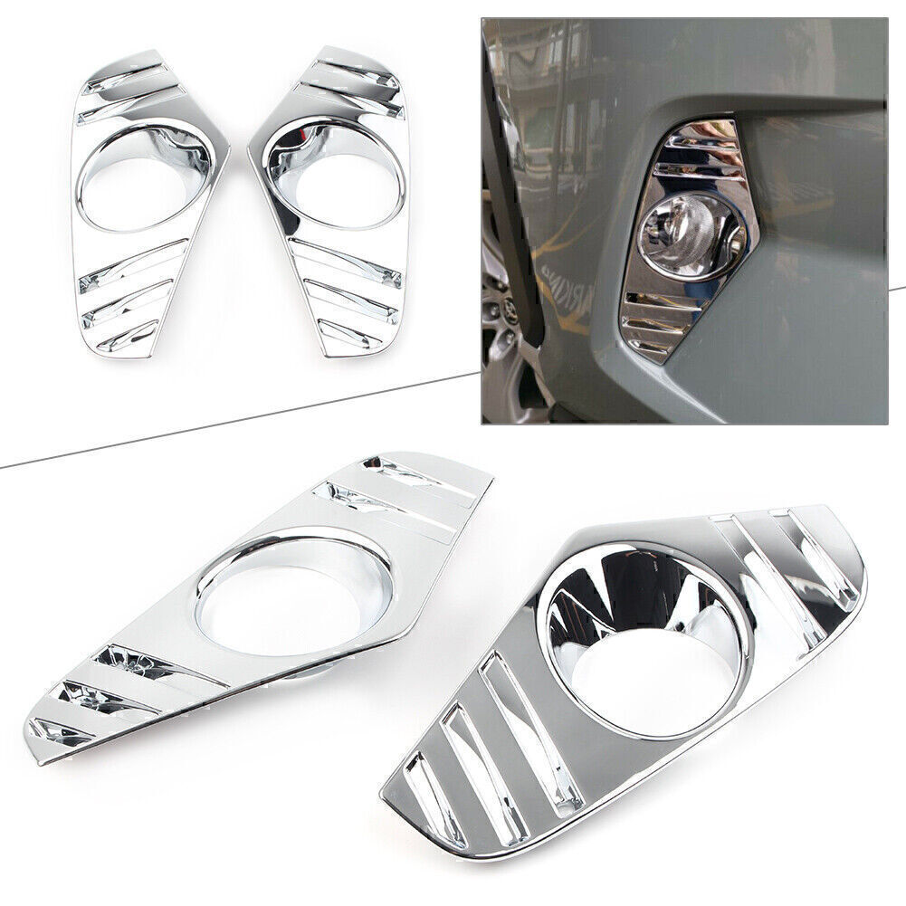 Chrome Front Fog Light Lamp Lams Cover Trim Garnish for Toyota RAV4 2019-2020