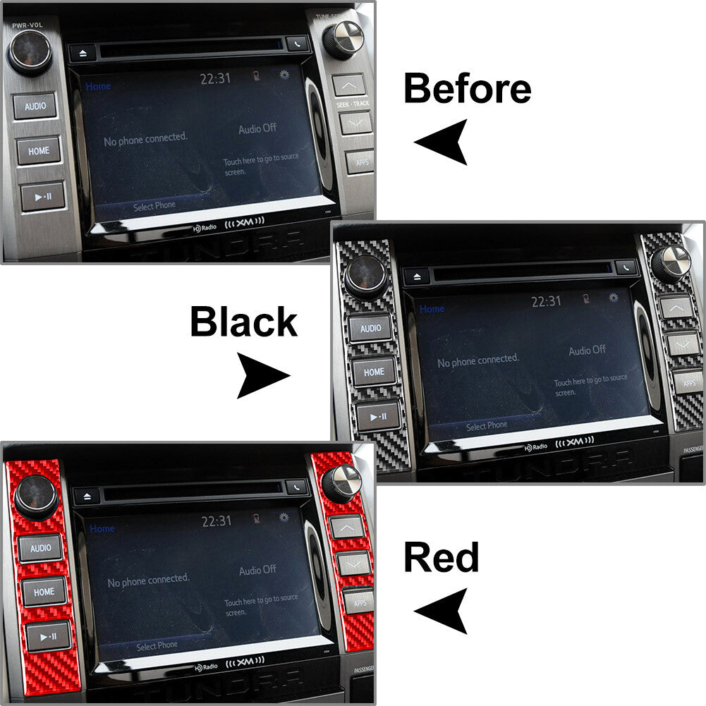 Carbon Fiber Central Console Volume Switch Cover Trim Fit for Toyota Tundra 2014-21