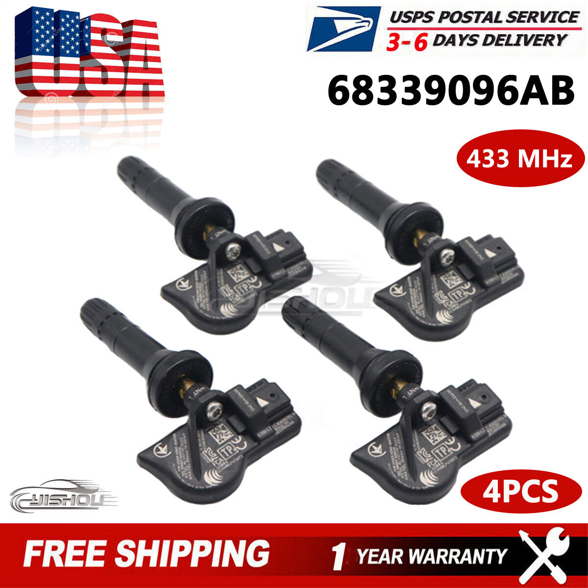68339096AB Tire Pressure Sensor TPMS For 21-23 for Jeep for Wrangler Wagoneer Gladiator