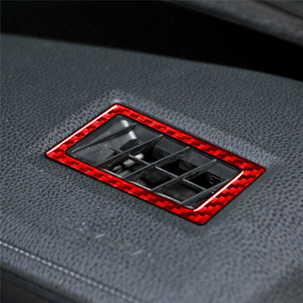 2¡Á Red Carbon Fiber Dashboard Air Vent Outlet Cover For T@yota for Corolla 2014-2018