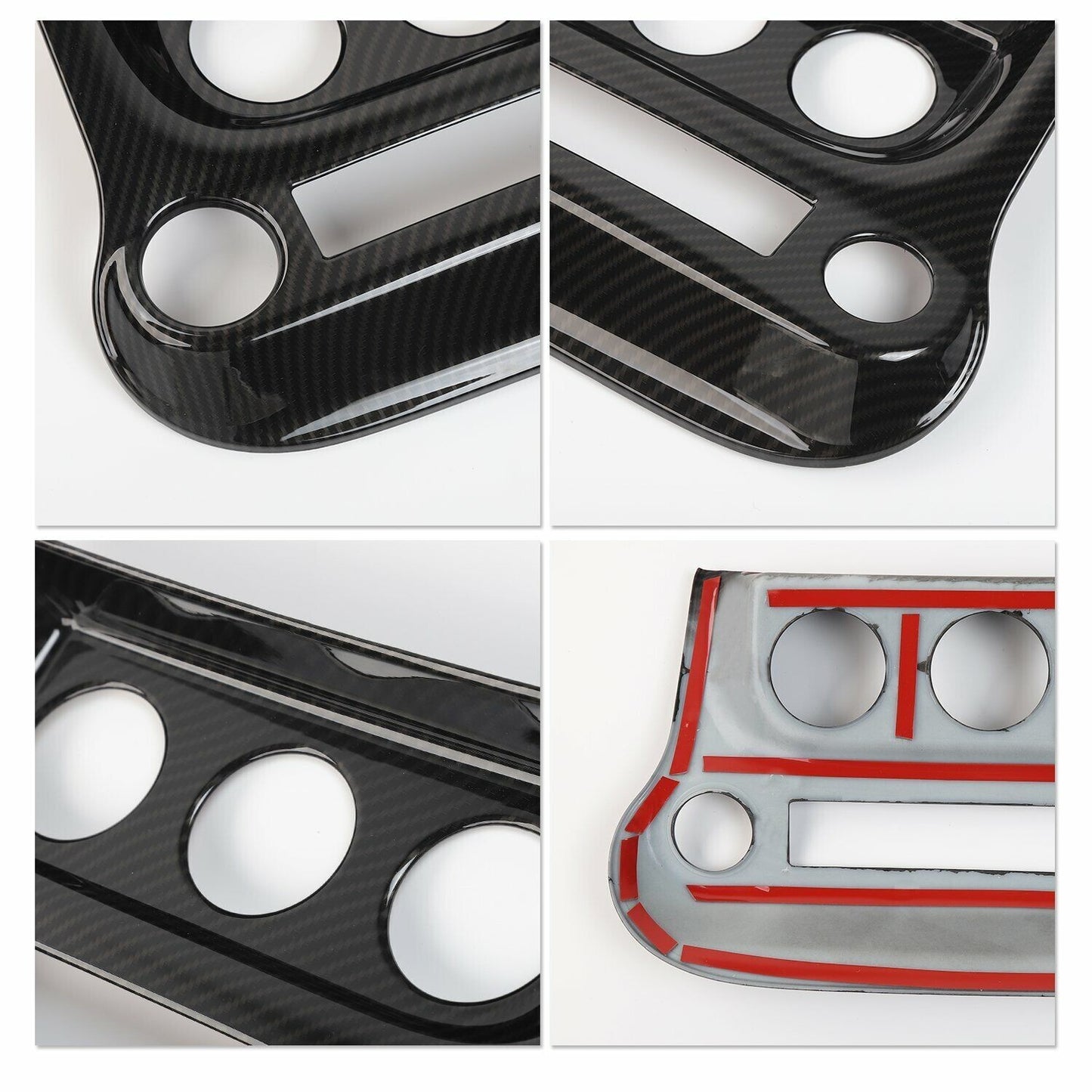 2x Center Bezels GPS Navigation AC Cover Trim for Jeep for Wrangler JK 11-17 Carbon