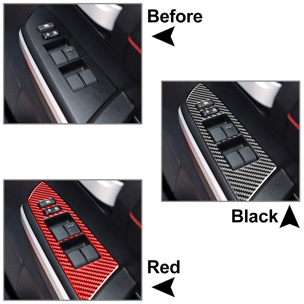 Fit for Toyota Tundra RHD Carbon Fiber Interior Door Window Lift Switch Cover Trim