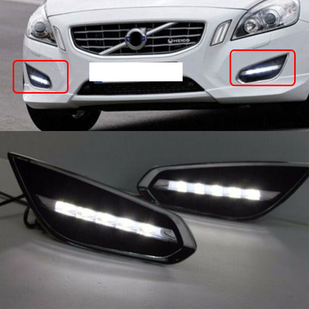 Pair Left+Right For 09-13 for Volvo S60 T5 Fog Lamp Front Daytime Running Lights New