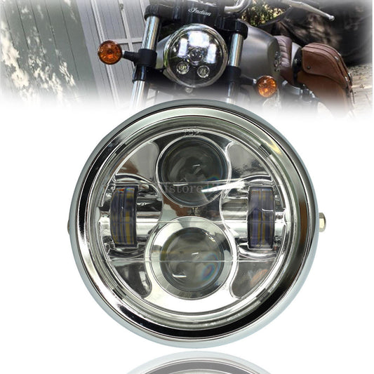 Motorcycle 6.5-inch Projector Headlight LED Bulb HID Headlight for Harley Chrome