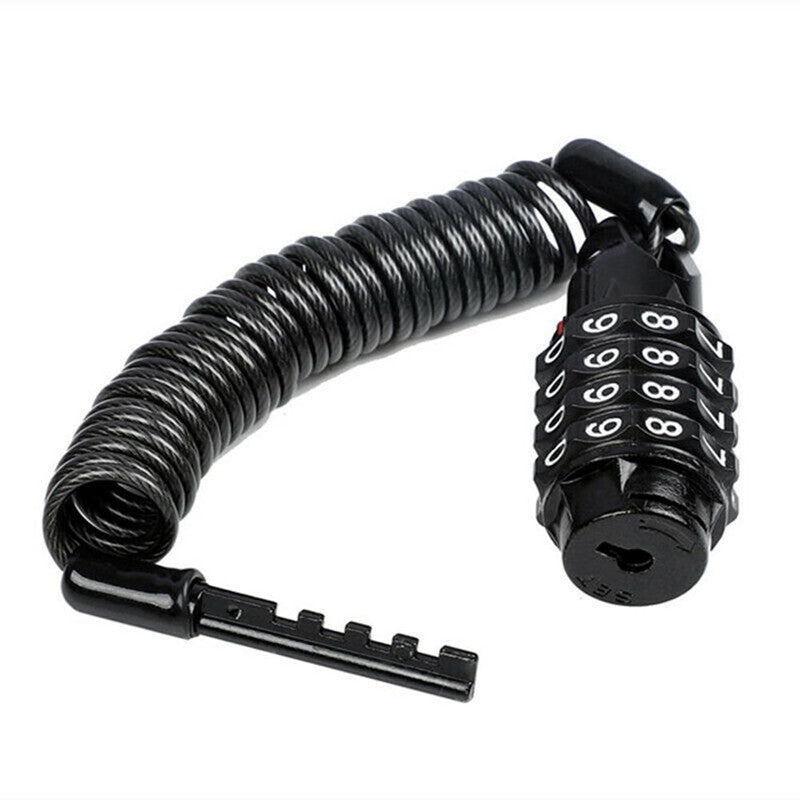 Motorcycle Helmet Lock Steel Wire Cable Tough Combination Lock Password Carabine